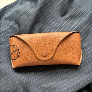 Ray-Ban Tan Brown Leather Sunglasses Case